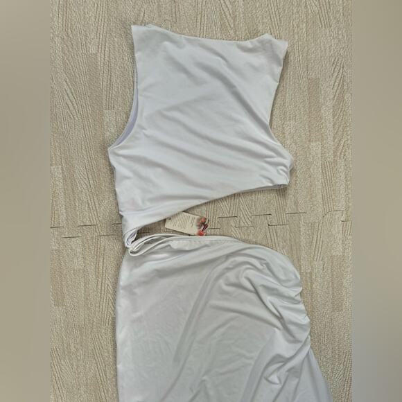 Agua Bendita Maxi Dress Sexy Stretchy Bridal Honeymoon Engagement Asymmetrical L - Picture 10 of 16